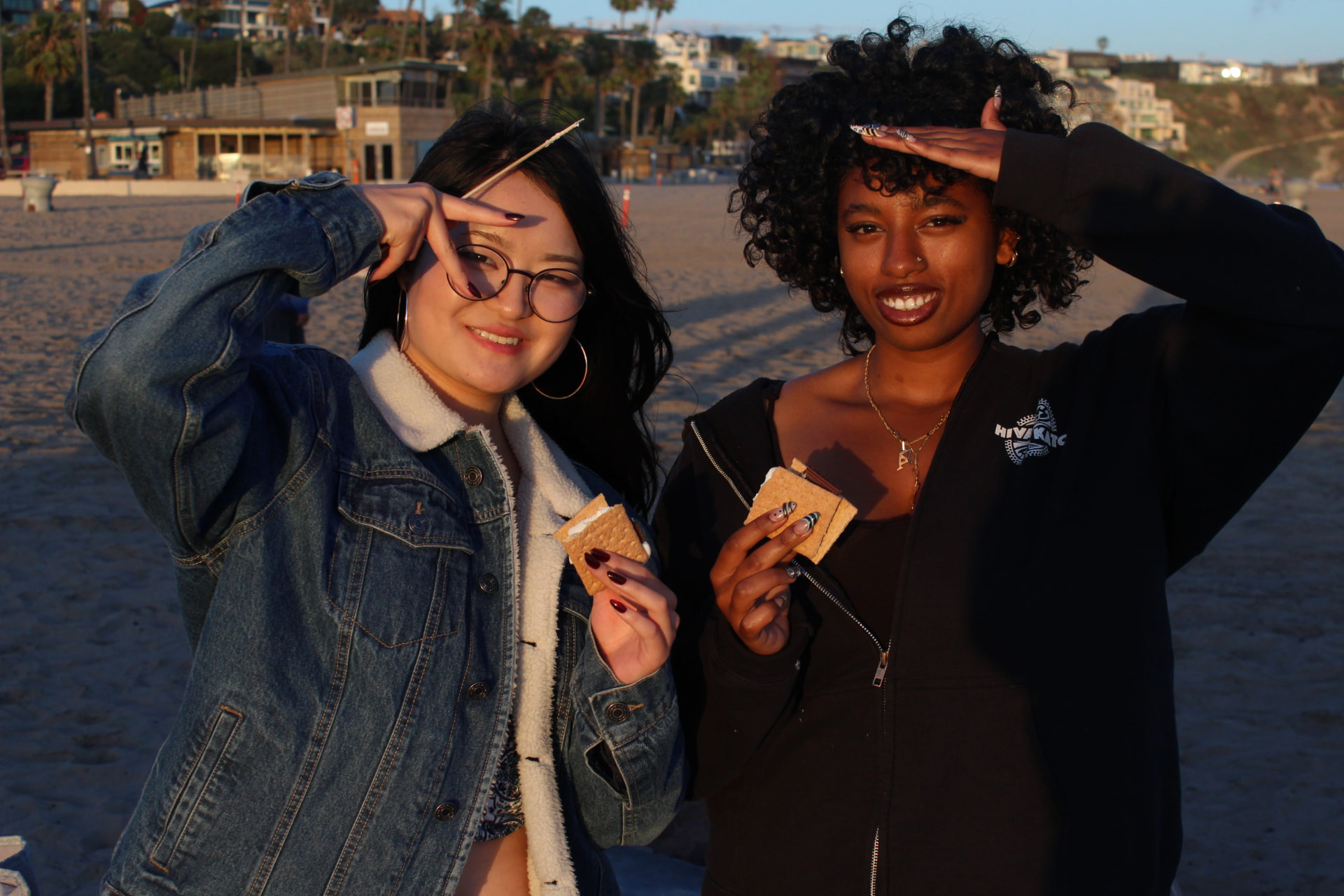 Two chapter members enjoying an evening at the beach
