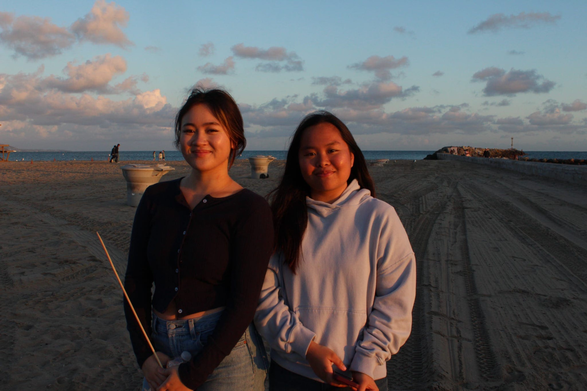 Two chapter members together at the beach