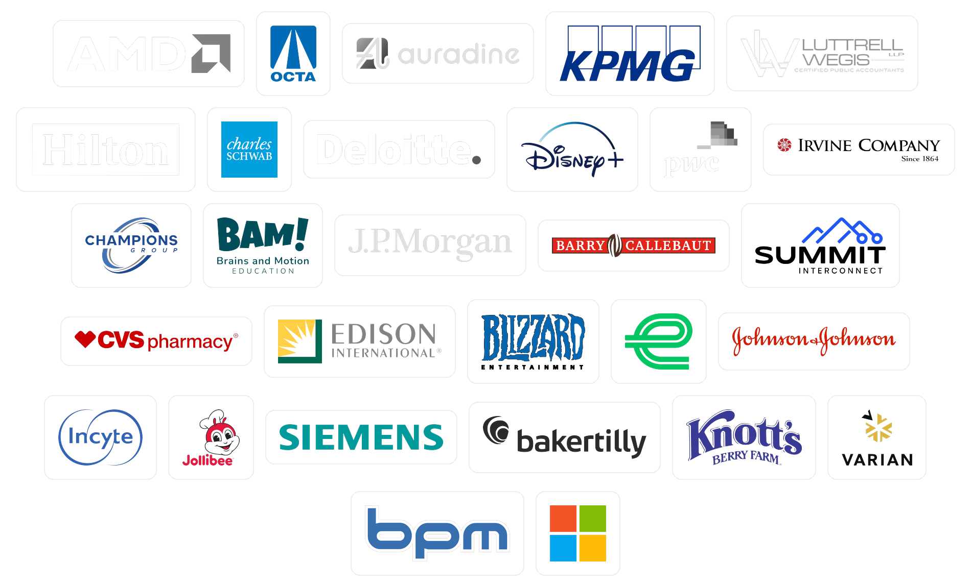 Logos of companies where chapter members have worked