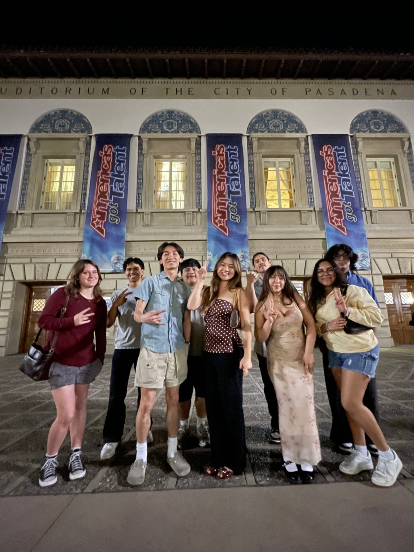 Chapter members outside a show in Pasadena